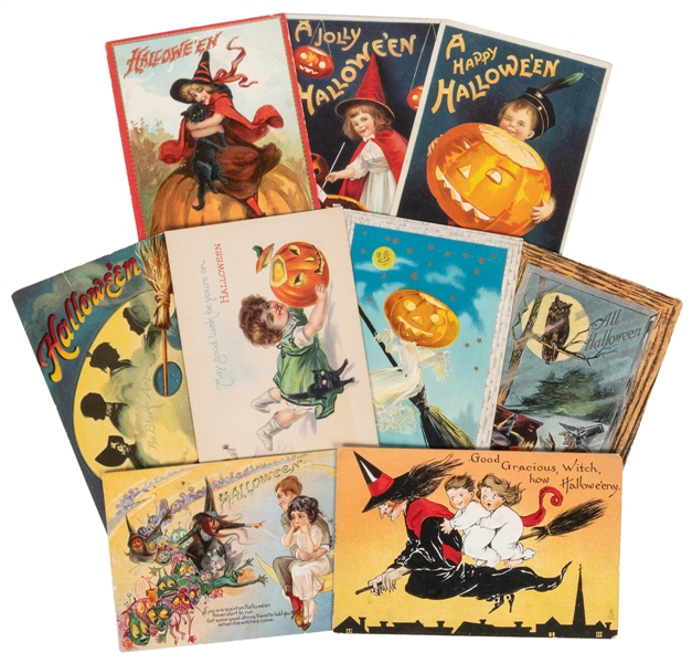  [POSTCARDS] Thirty-six Halloween Postcards. Various publish...