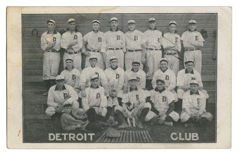  [POSTCARDS]. 1907 Detroit Tigers Baseball Team Postcard. H....