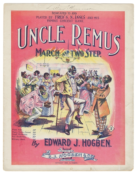  [SHEET MUSIC]. [MINSTRELSY]. Group of 33 Sheet Music Depict...