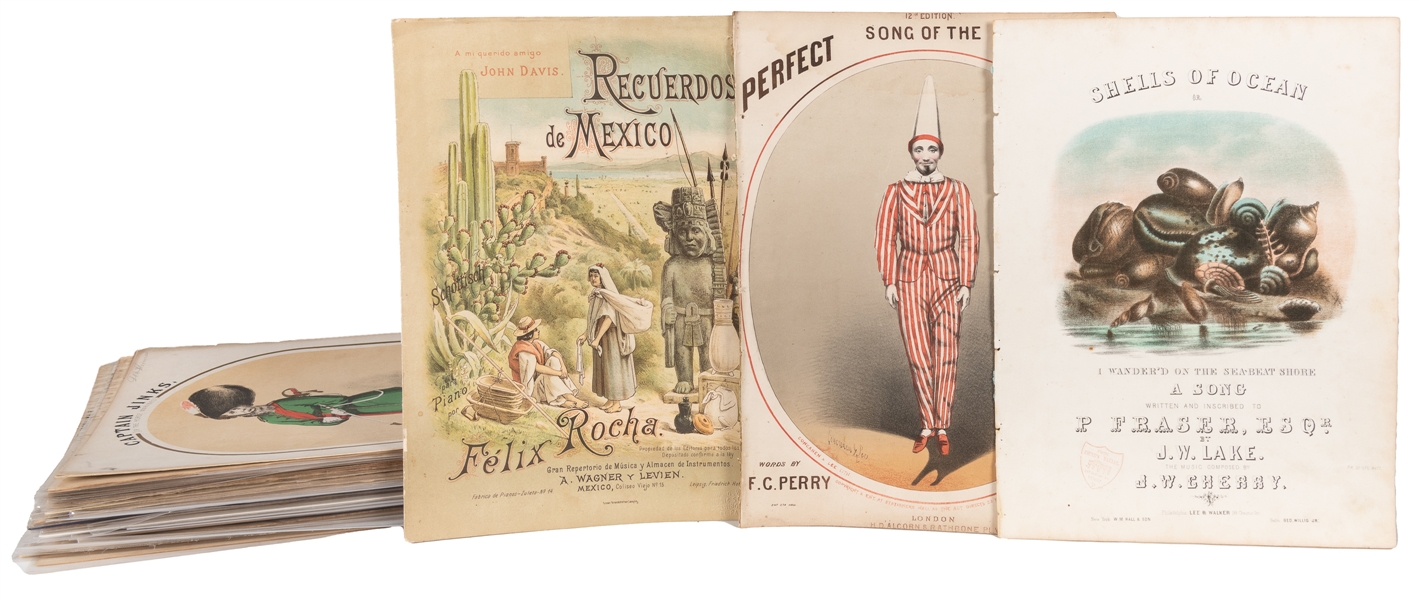  [SHEET MUSIC]. Group of 53 Lithographed Nineteenth-Century ...