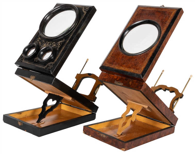  A pair of Victorian stereo-graphoscope viewers. 19th Centur...