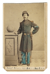  [CIVIL WAR]. Hand-Colored Cabinet Card Phot...
