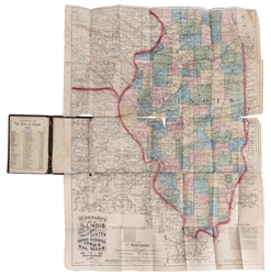 [CHICAGO]. Rare Pre-Fire Illinois Map: “Blanchard’s Map of ...