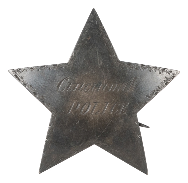  [CINCINNATI POLICE]. Star-Shaped Pinback, “Cincinnati Polic...