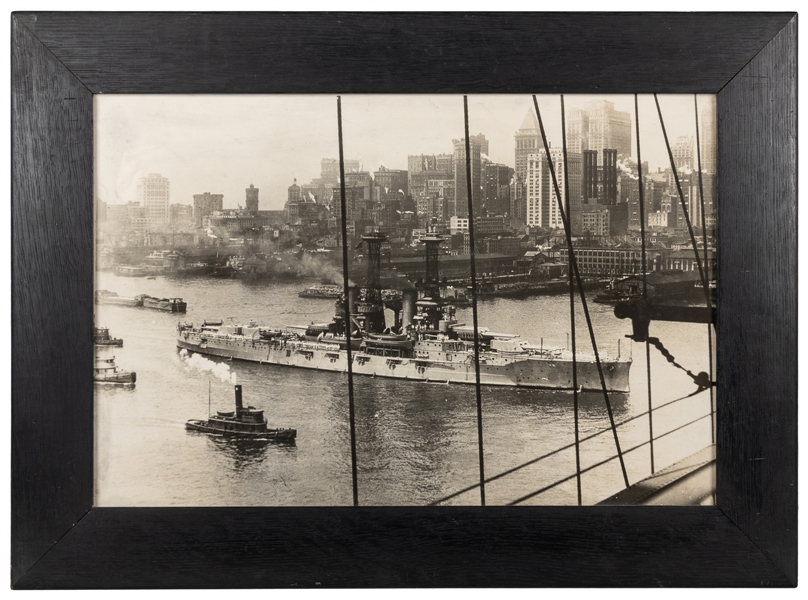  KADEL AND HERBERT STUDIOS. Large Photo of a Battleship in B...