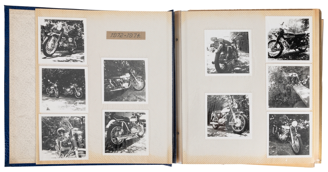  [MOTORCYCLES]. Two Photo Albums of Snapshots of a South Afr...