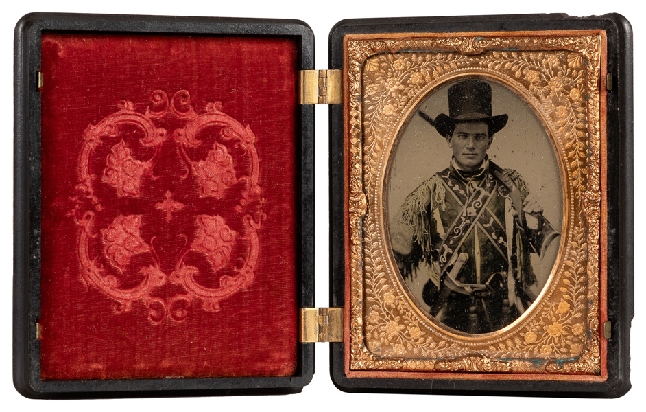  Original Ambrotype of Armed Frontiersman in Thermoplastic F...