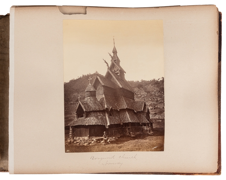  [TRAVELS AND VOYAGES]. Photo Album of 78 Souvenir Photograp...