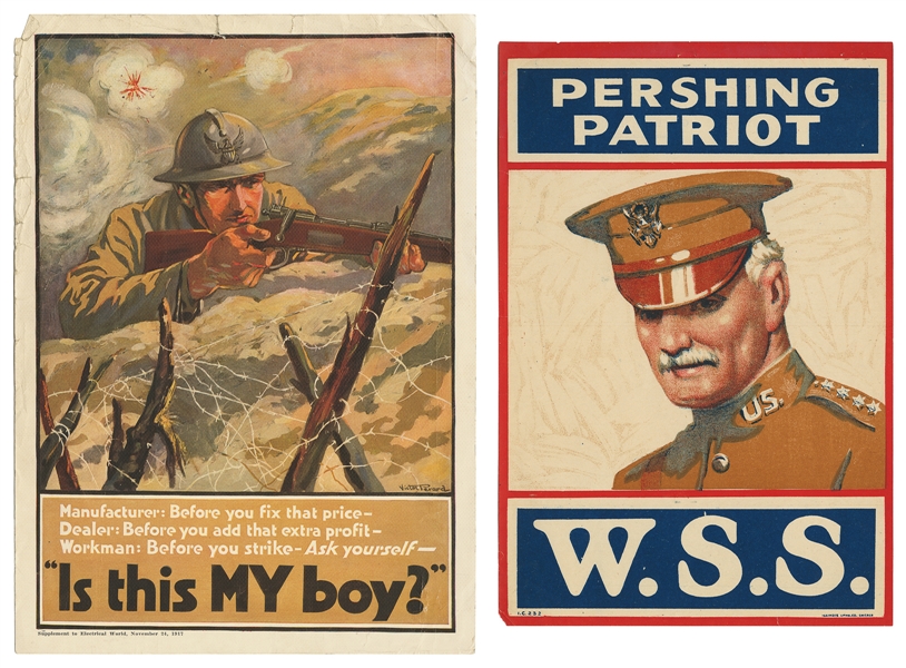  [WORLD WAR I]. A Pair of Lithographed Posters. [V.p., ca. 1...