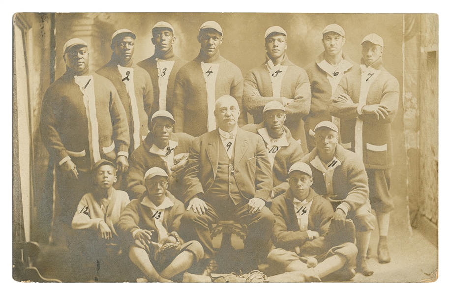  [BASEBALL]. Real Photo Postcard Portrait of the Cuban Giant...