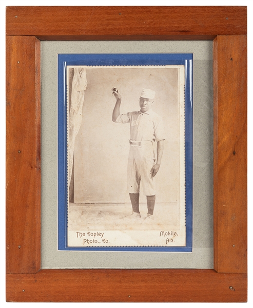  [BASEBALL]. Cabinet Card Full-Length Portrait of an African...