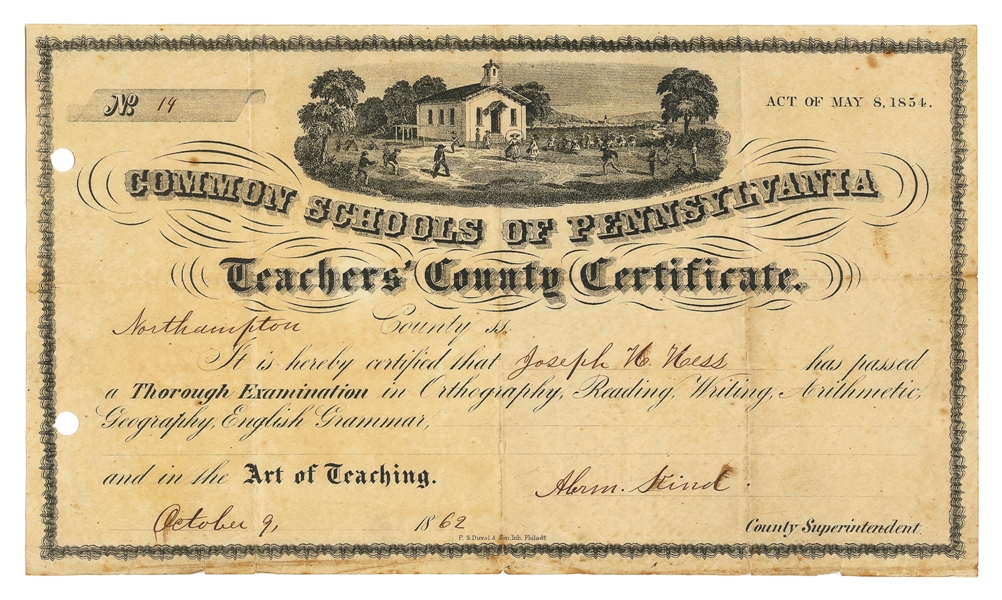  [BASEBALL]. Common Schools of Pennsylvania Teachers’ County...