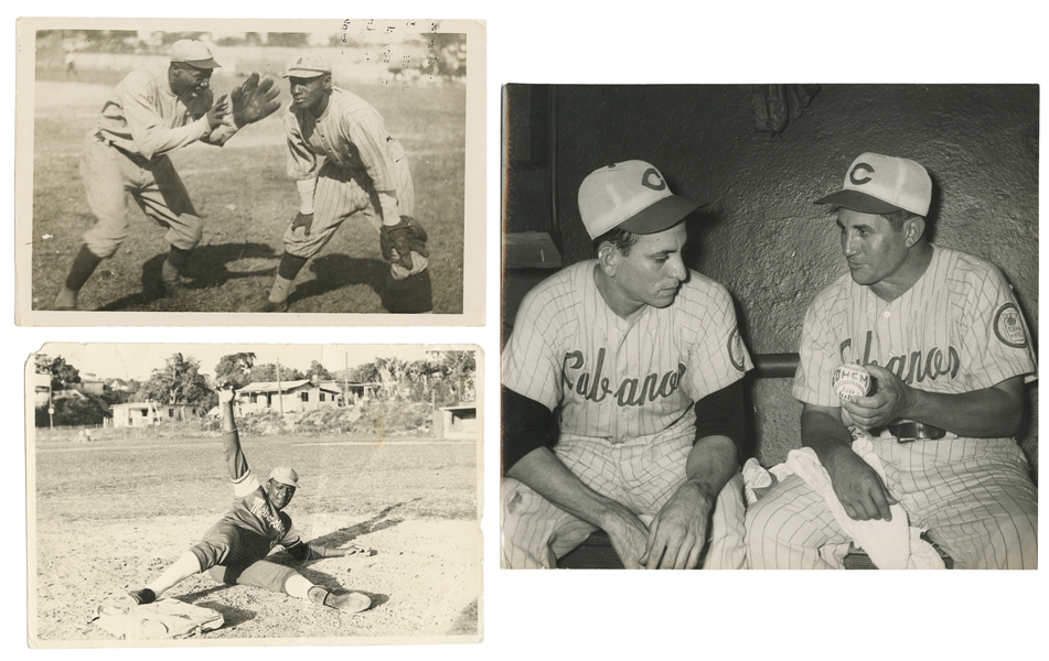  [BASEBALL]. Group of 49 Wire Photos of Cuban Baseball Playe...