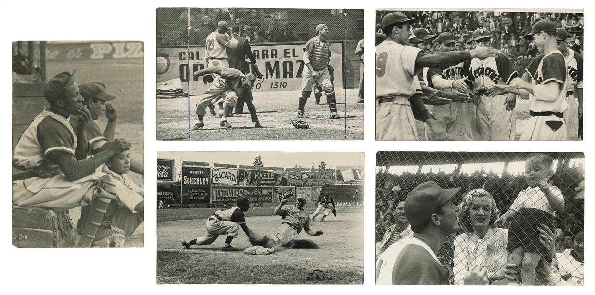  [BASEBALL]. Group of Five Mexican Baseball Club Real Photo ...