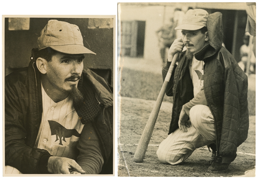  [BASEBALL]. Group of Four Photos of a Cuban Baseball Player...