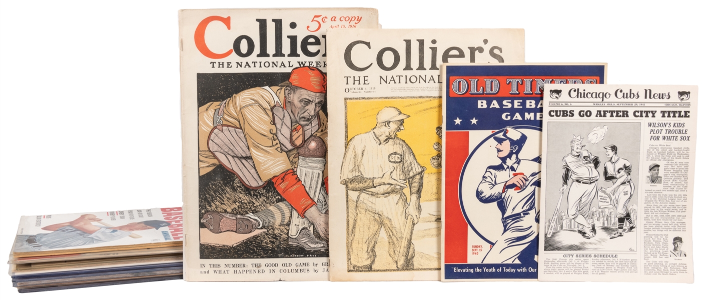  [BASEBALL]. Group of Twenty-One Baseball-Related Periodical...