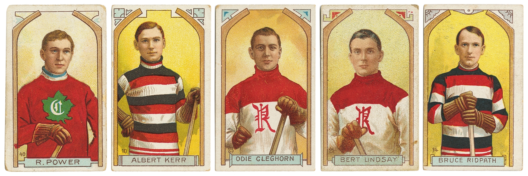  [HOCKEY]. Group of Five Cigarette Cards for Canadian Hock...