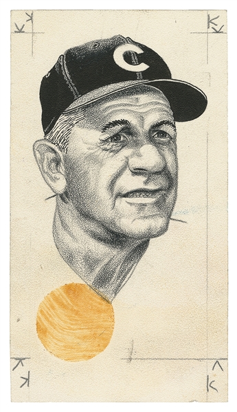  [BASEBALL]. [ORIGINAL ARTWORK]. Newspaper Pen and Ink Drawi...