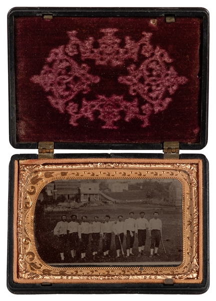  [BASEBALL]. Original Tintype of a Baseball Team in Fremont ...