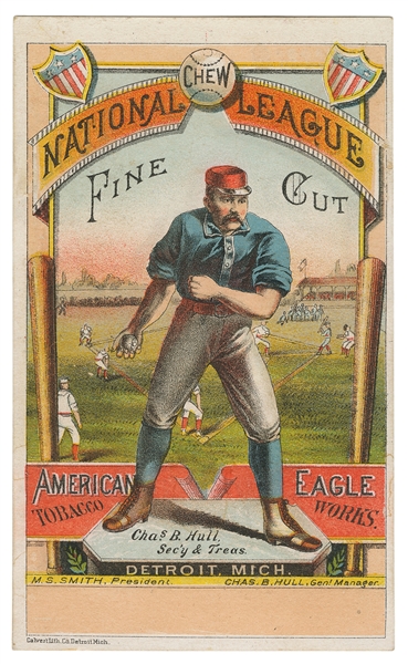  [BASEBALL TRADE CARD]. “National League Chew Fine Cut” Trad...