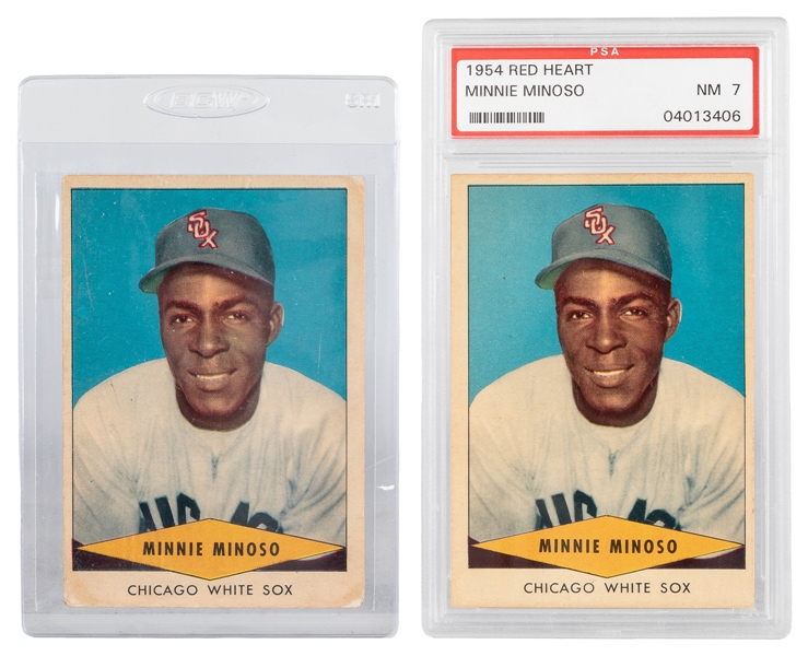  [BASEBALL CARDS]. Minnie Minoso Red Heart NM 7 PSA Graded C...