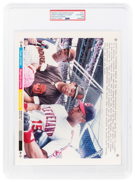  [BASEBALL]. Original AP Proof Photo of Cleveland Indians’ S...