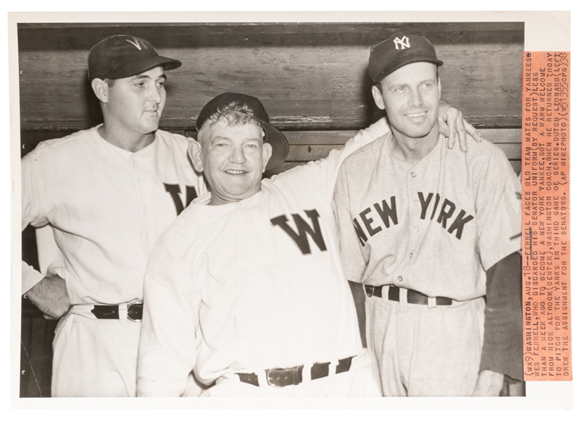  [BASEBALL]. Original AP Proof Photo of Washington Senator P...