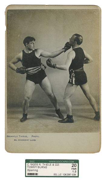  [BOXING CABINET CARD]. BURNS, Tommy (1881-1951). Cabinet Ph...