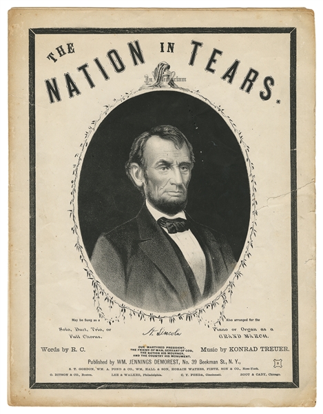  [SHEET MUSIC]. [LINCOLN, Abraham (1801-1865), association]....