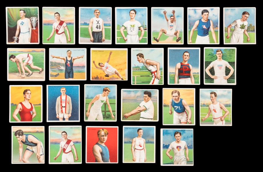  [CIGARETTE CARDS]. A Group of 34 “Champion Athlete and Priz...