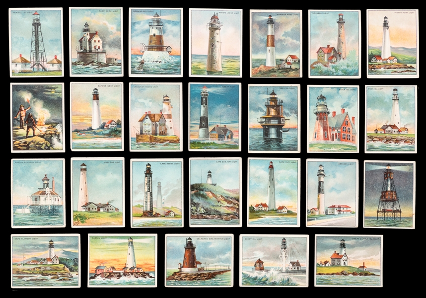  [CIGARETTE CARDS]. A Complete Set of 50 “Light-House Series...