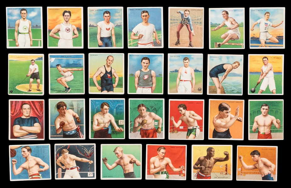  [CIGARETTE CARDS]. A Group of 32 Athlete Cards and 31 Prize...