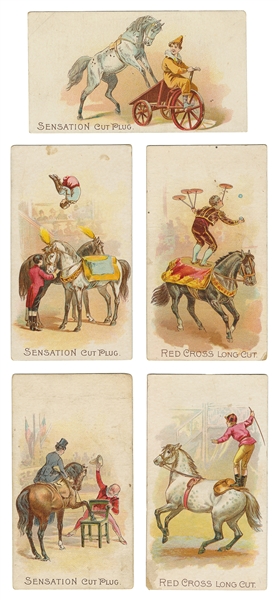  [CIGARETTE CARDS]. Five Rare Circus Act Cigarette Cards by ...