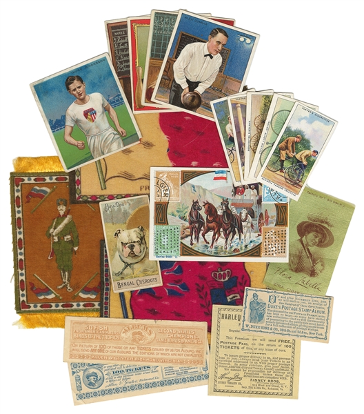  [CIGARETTE CARDS AND TOBACCO EPHEMERA]. A Group of 40 Tobac...