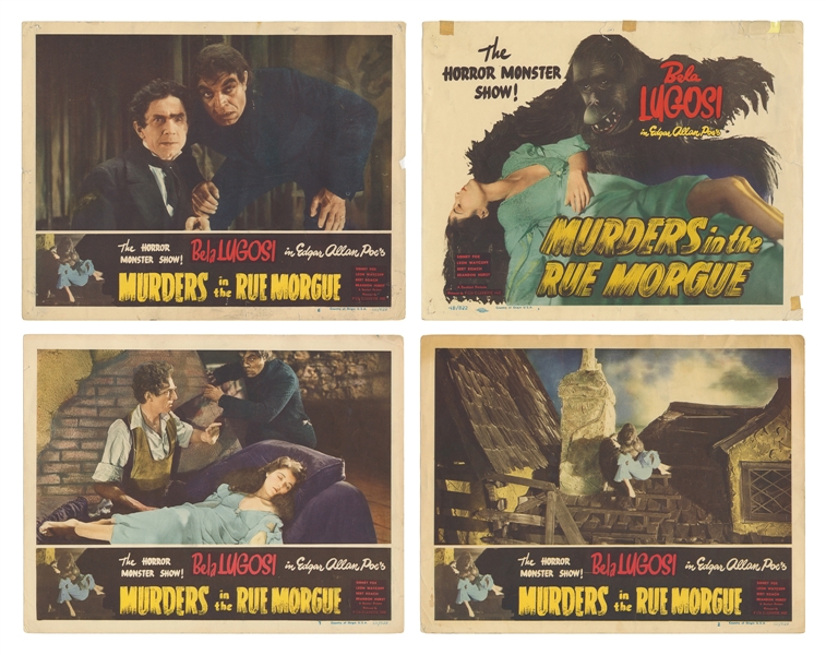  Murders in the Rue Morgue. Group of Four Color Lobby Cards....