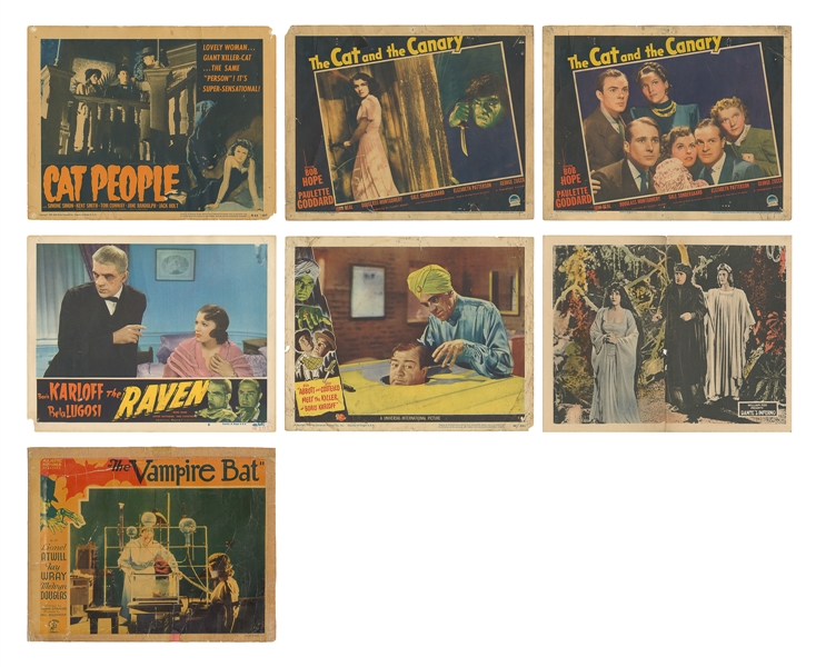  [HORROR]. Seven Assorted Rare Color Lobby Cards. [Hollywood...