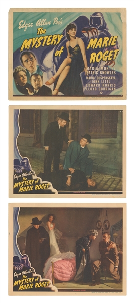  The Mystery of Marie Roget. Group of 8 Color Lobby Cards. [...