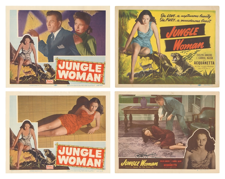  Jungle Woman. Group of Ten Color Lobby Cards for Two Re-Rel...