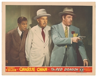  [CHARLIE CHAN]. The Red Dragon. Group of Eight Color Lobby ...