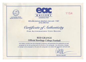  GRANGE, Harold Edward “Red” (1903-1991). Signed Football. U...