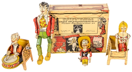  Unique Art Li’l Abner Dogpatch Band Wind-Up Toy. Circa 1945...