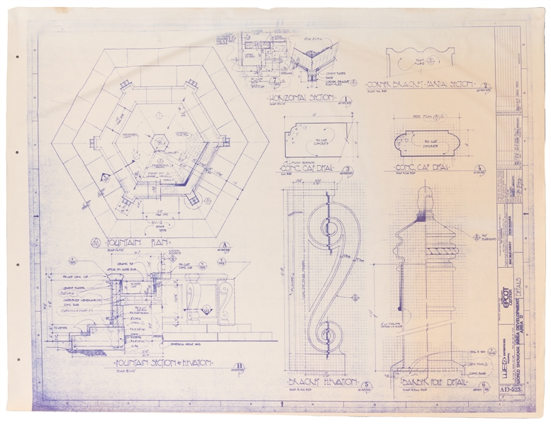  [WALT DISNEY WORLD]. [EPCOT CENTER]. Group of 5 On-Site Ref...