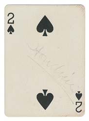  HOUDINI, Harry (Erik Weisz, 1874 – 1926). Playing Card Auto...