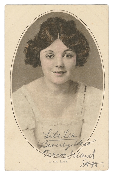  [HOUDINI] Portrait Postcard of Lila Lee, Inscribed by Houdi...