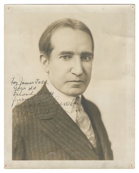  THURSTON, Howard (1869 – 1936). Inscribed and Signed Photog...