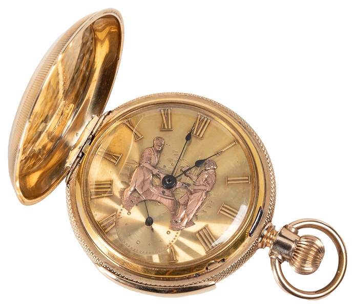 Automaton Stull Pocket Watch. Circa 1885; Stull mechanics added 1986. 