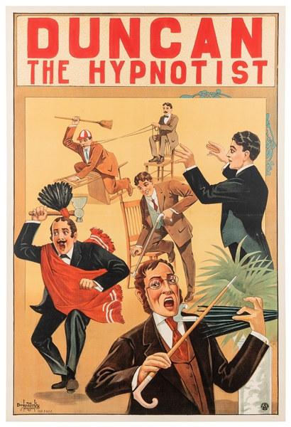  [STOCK POSTER]. Duncan the Hypnotist. Newport, KY: Donaldso...