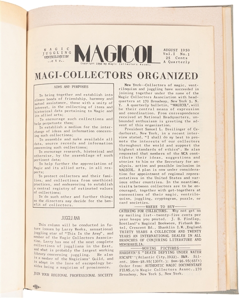  Magicol (Old Series). Morris Young. V1 N1 - V3 N1 (Aug. / S...