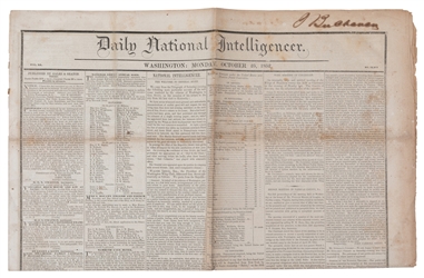  [BUCHANAN, James (1791-1868), his copy]. Daily National Int...