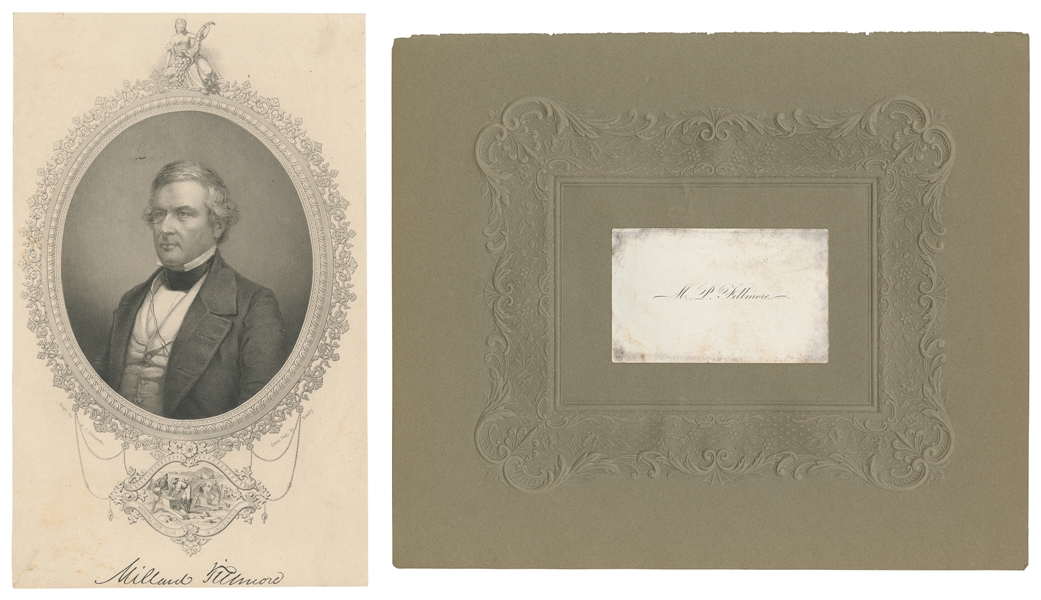  FILLMORE, Millard Powers (1828-1889). Calling card of the s...